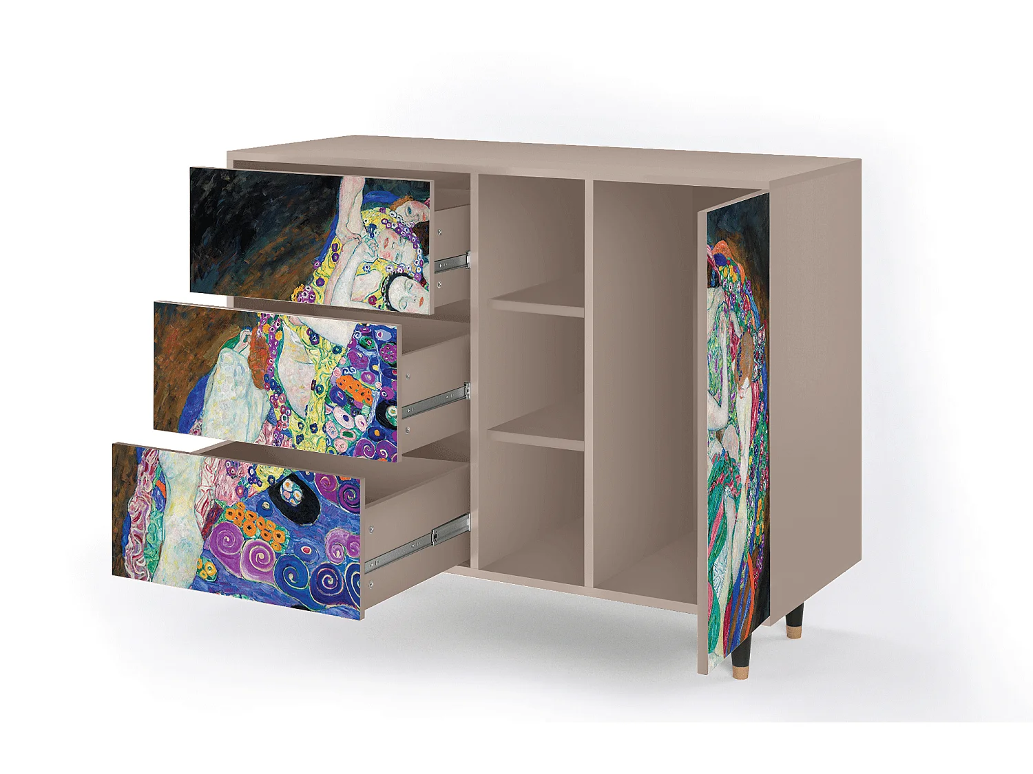 Credenza - 125x98x48 cm - BS2 - The Maiden by Klimt, Latte