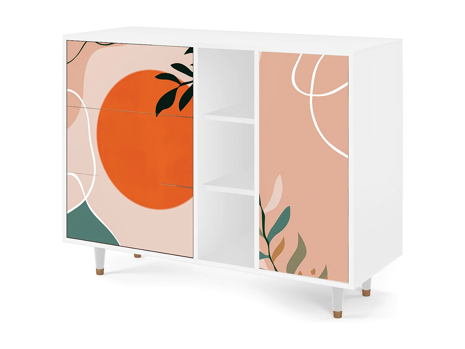 Sideboard - 125x98x48 cm - BS2 - Artwork, Weiß