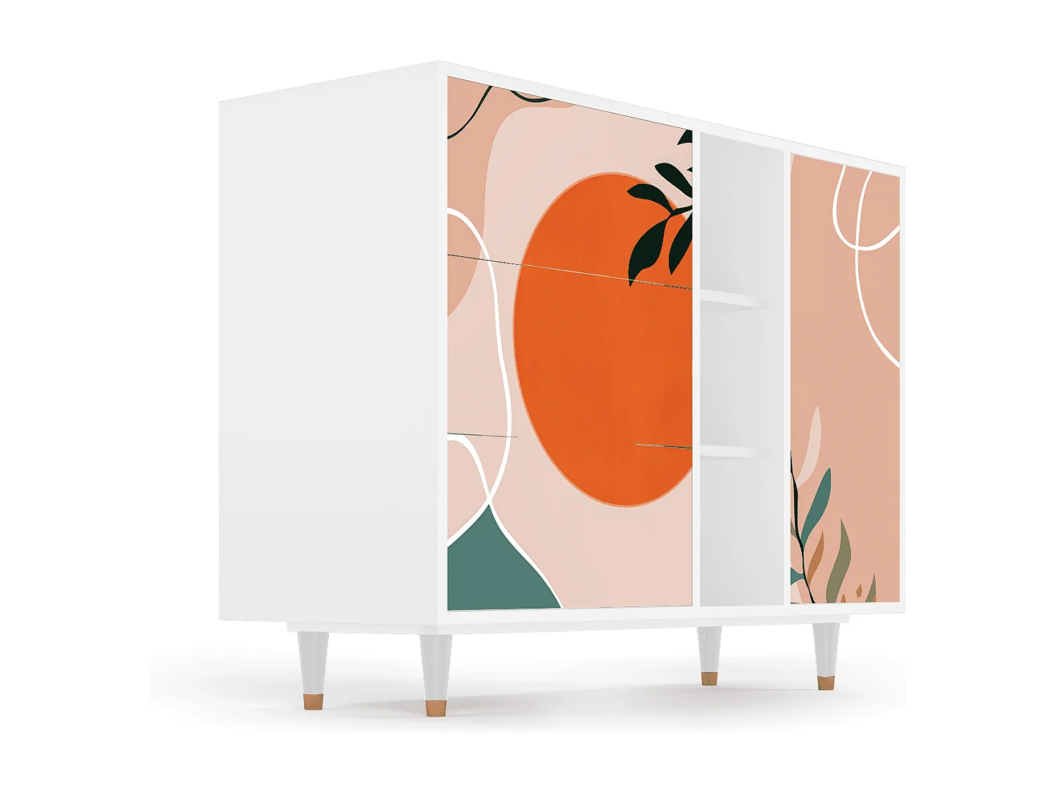 Sideboard - 125x98x48 cm - BS2 - Artwork, Weiß