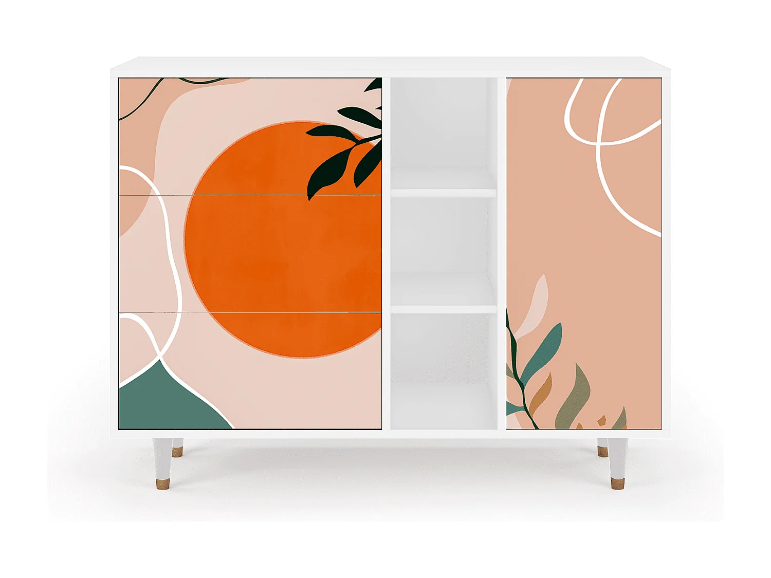 Sideboard - 125x98x48 cm - BS2 - Artwork, Weiß