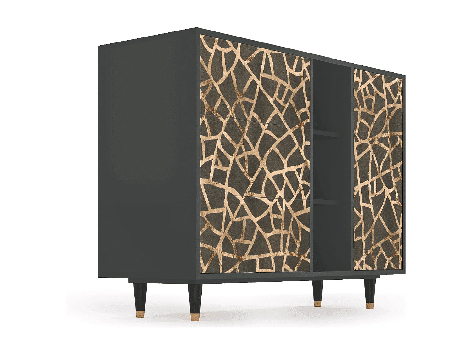 Buffet - 125x98x48 cm - BS2 - Enlarged Leaf, Anthracite