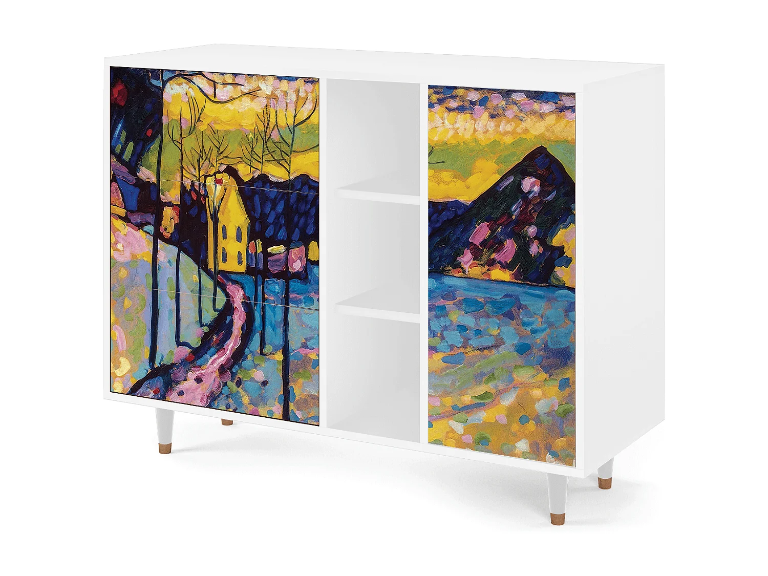 Buffet - 125x98x48 cm - BS2 - Winter Landscape, Blanc