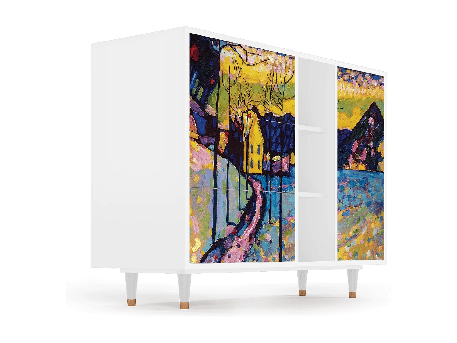 Buffet - 125x98x48 cm - BS2 - Winter Landscape, Blanc