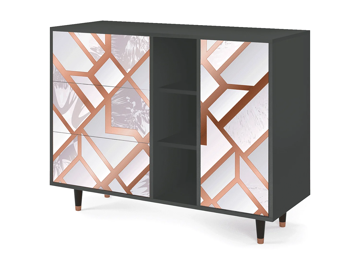 Buffet - 125x98x48 cm - BS2 - Pastel Fairytale, Anthracite