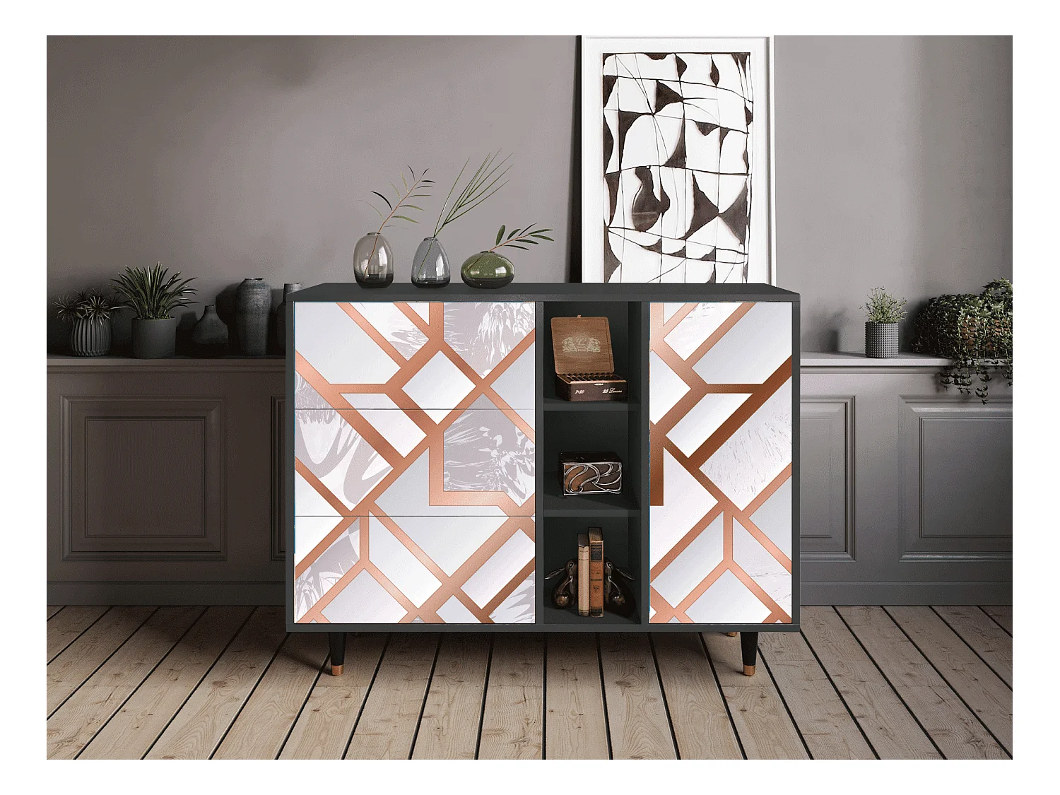 Sideboard - 125x98x48 cm - BS2 - Pastel Fairytale, Anthrazit