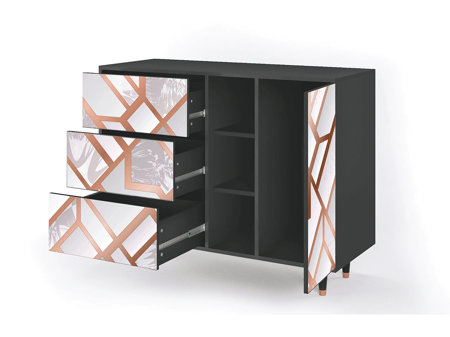 Sideboard - 125x98x48 cm - BS2 - Pastel Fairytale, Anthrazit