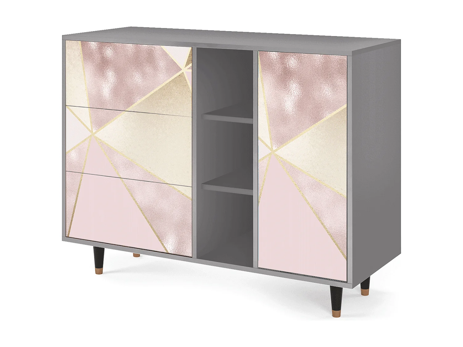 Aparador - 125x98x48 cm - BS2 - Cosmopolitan Diva, Cinza