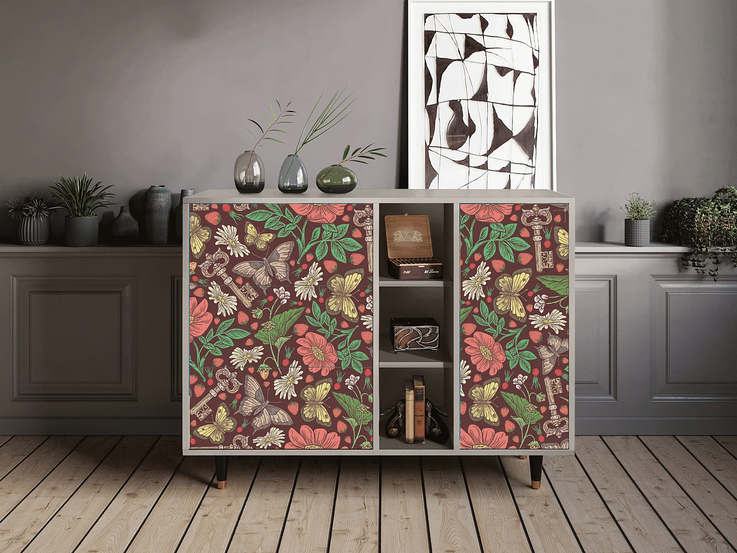 Credenza - 125x98x48 cm - BS2 - Alice in Wonderland, Sabbia
