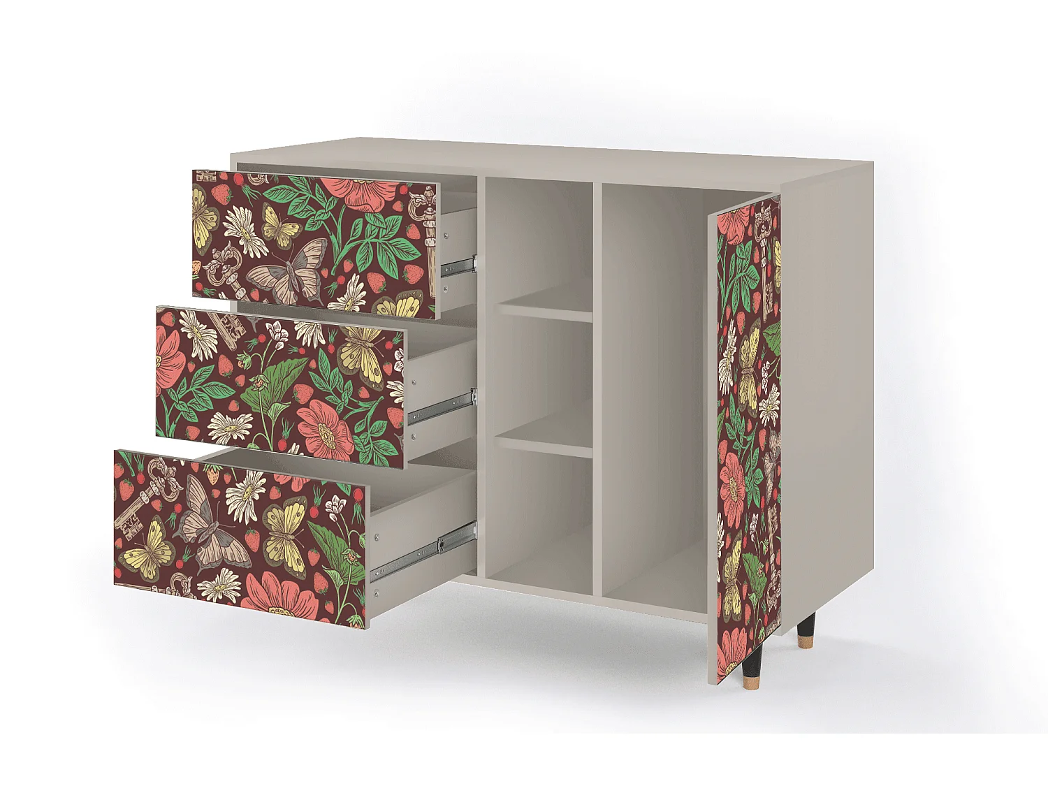 Buffet - 125x98x48 cm - BS2 - Alice in Wonderland, Sable