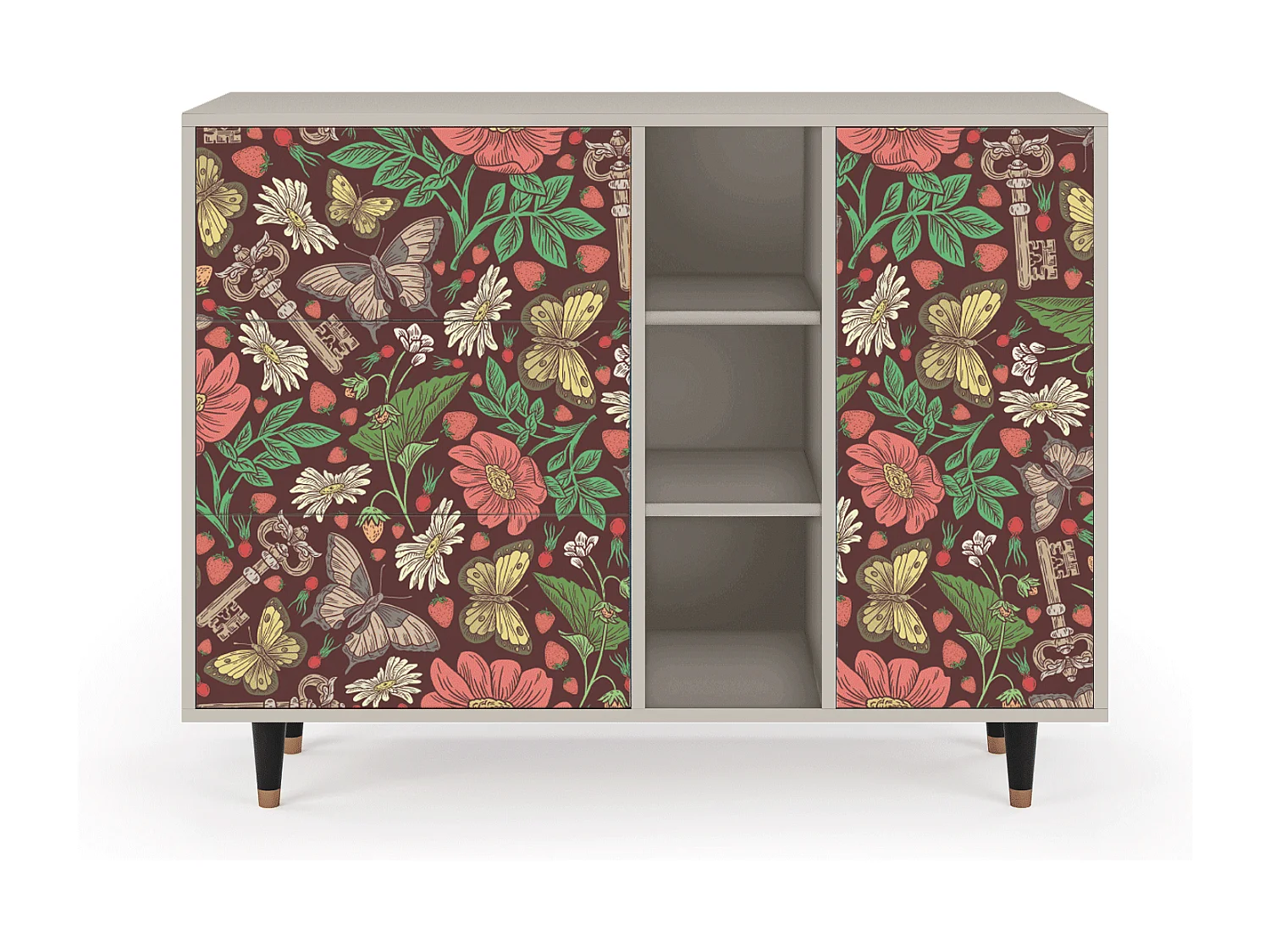 Aparador - 125x98x48 cm - BS2 - Alice in Wonderland, Areia