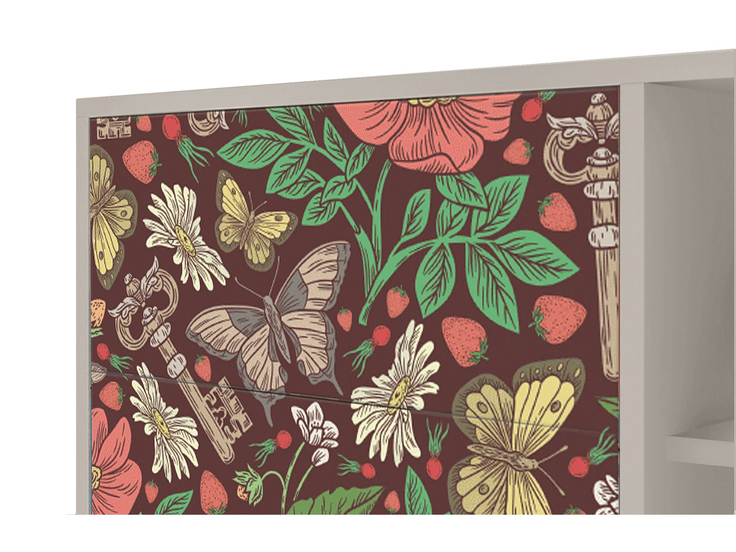 Aparador - 125x98x48 cm - BS2 - Alice in Wonderland, Areia