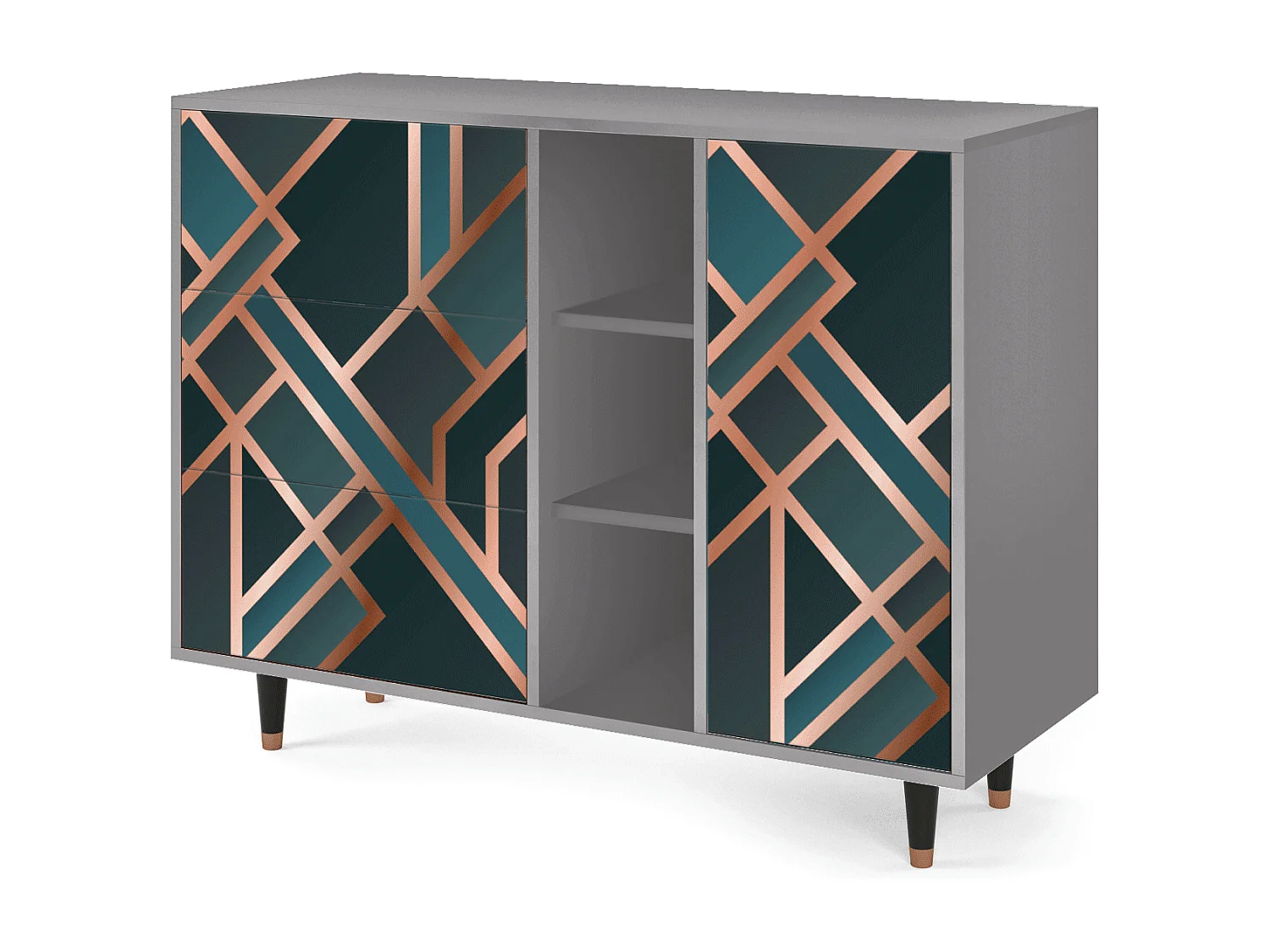 Sideboard - 125x98x48 cm - BS2 - Bronze Crossroad, Grau