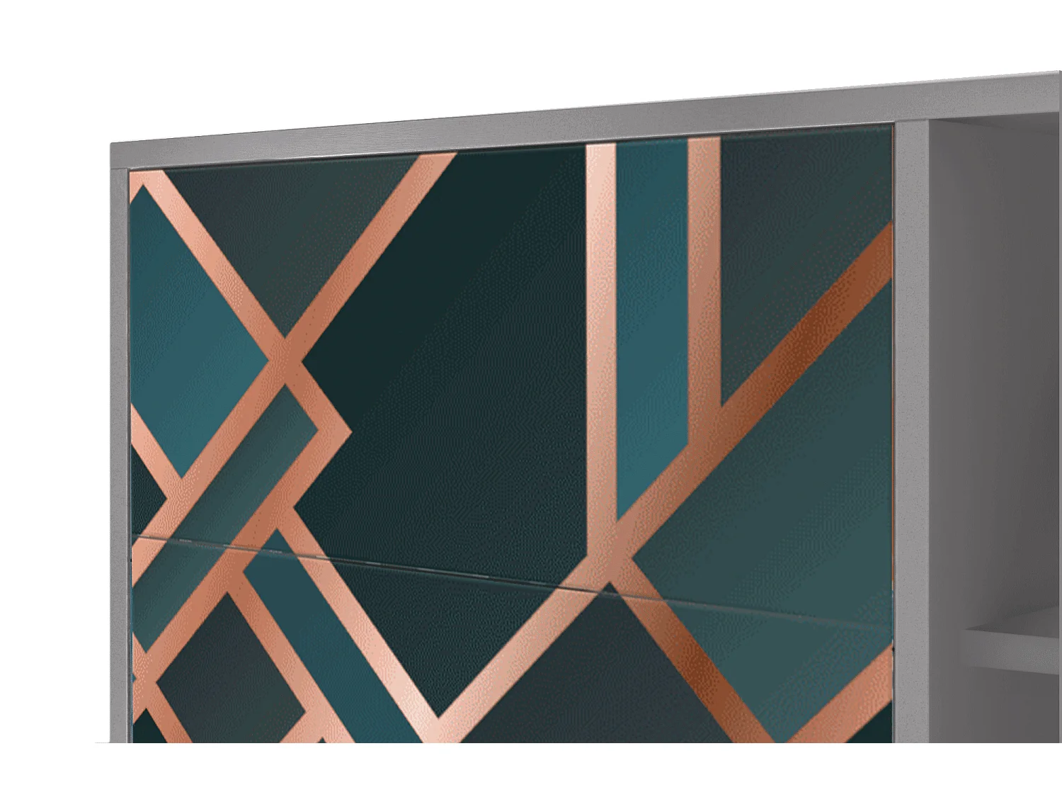 Buffet - 125x98x48 cm - BS2 - Bronze Crossroad, Gris