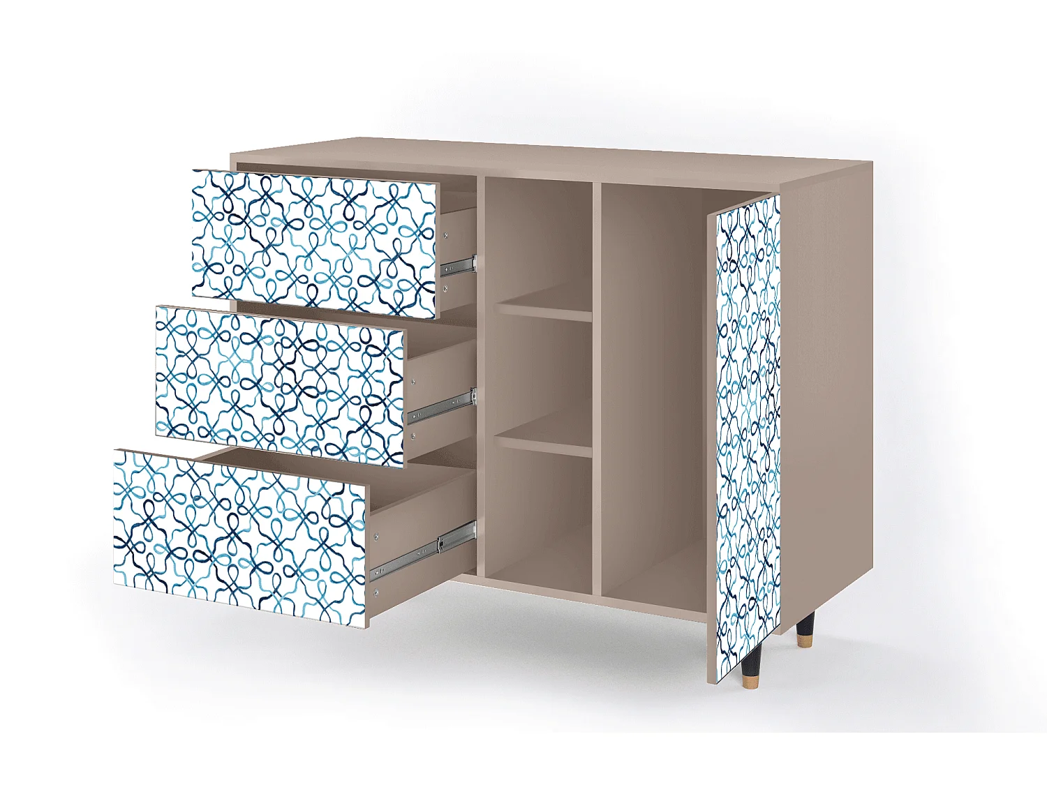 Dressoir - 125x98x48 cm - BS2 - Marine Strings, Latte