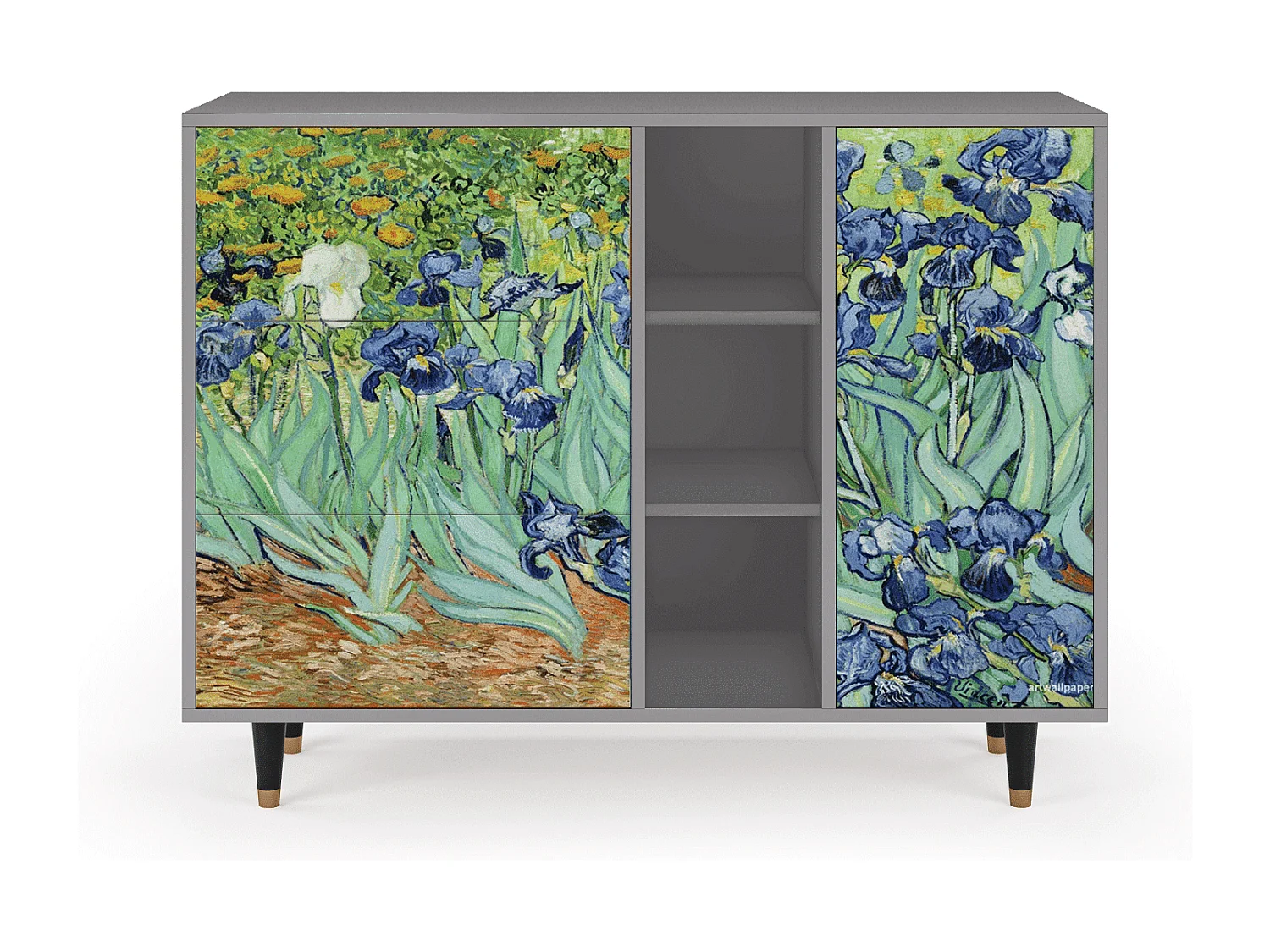 Sideboard - 125x98x48 cm - BS2 - Irises , Grau