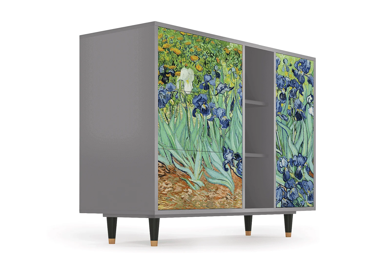 Sideboard - 125x98x48 cm - BS2 - Irises , Grau