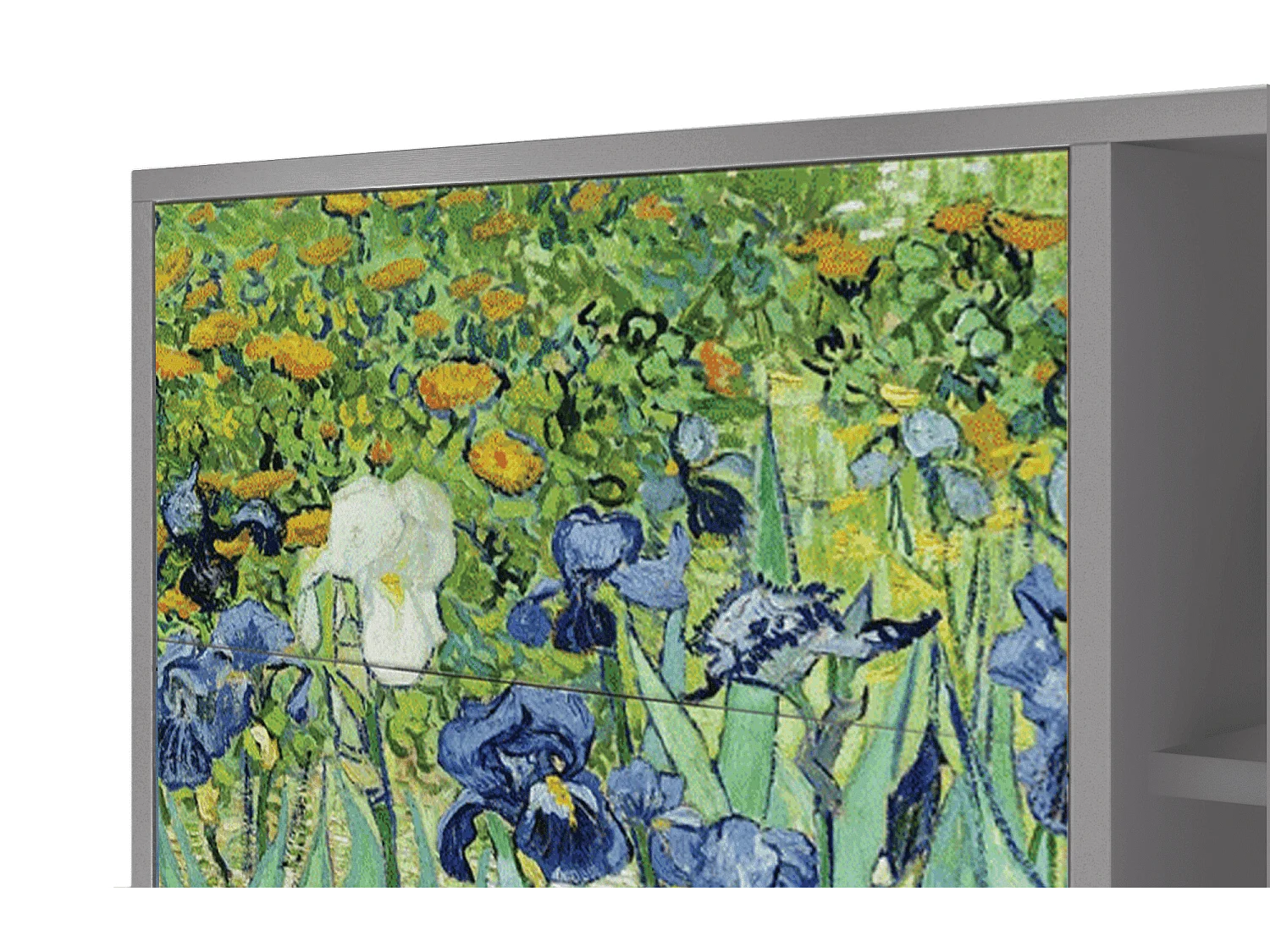 Kredens - 125x98x48 cm - BS2 - Irises , Szary