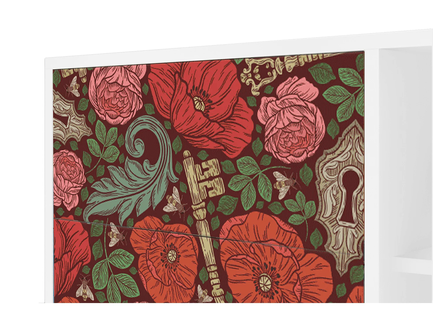 Sideboard - 125x98x48 cm - BS2 - Poppy Garden, Weiß