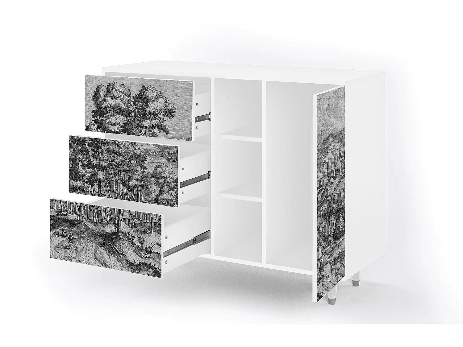 Buffet - 125x98x48 cm - BS2 - Rusticorum, Blanc