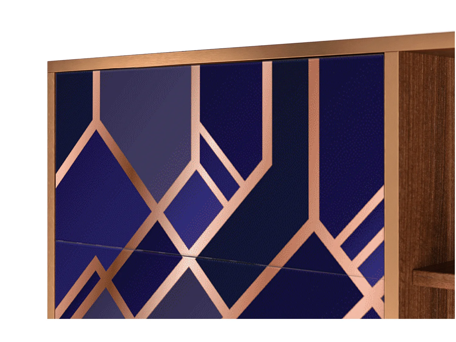 Sideboard - 125x98x48 cm - BS2 - Aquamarine Getsby, Walnuss