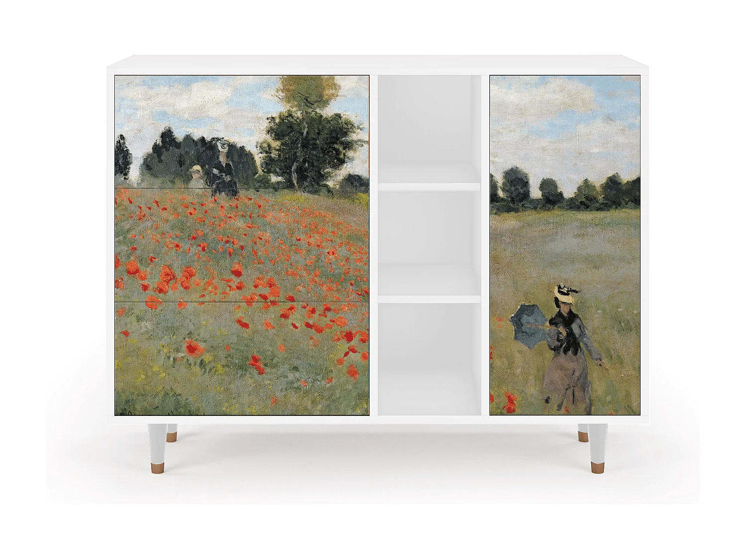 Buffet - 125x98x48 cm - BS2 - The Poppy Field   , Blanc