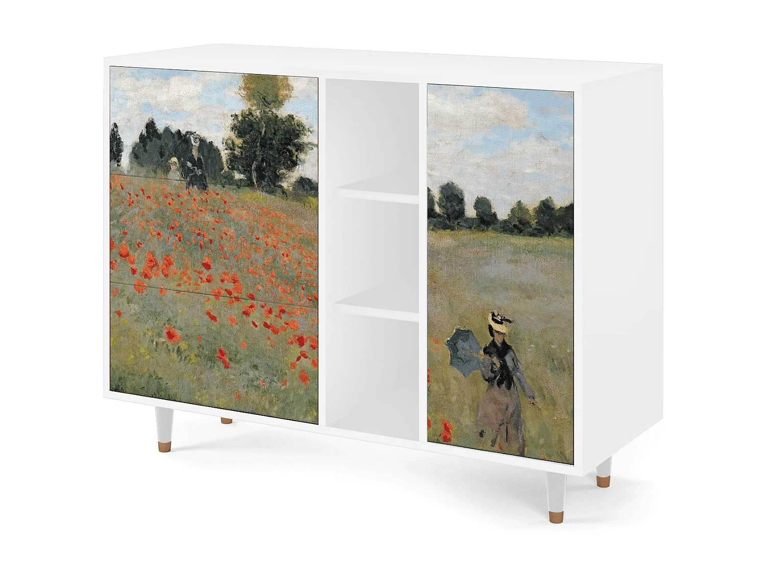 Buffet - 125x98x48 cm - BS2 - The Poppy Field   , Blanc