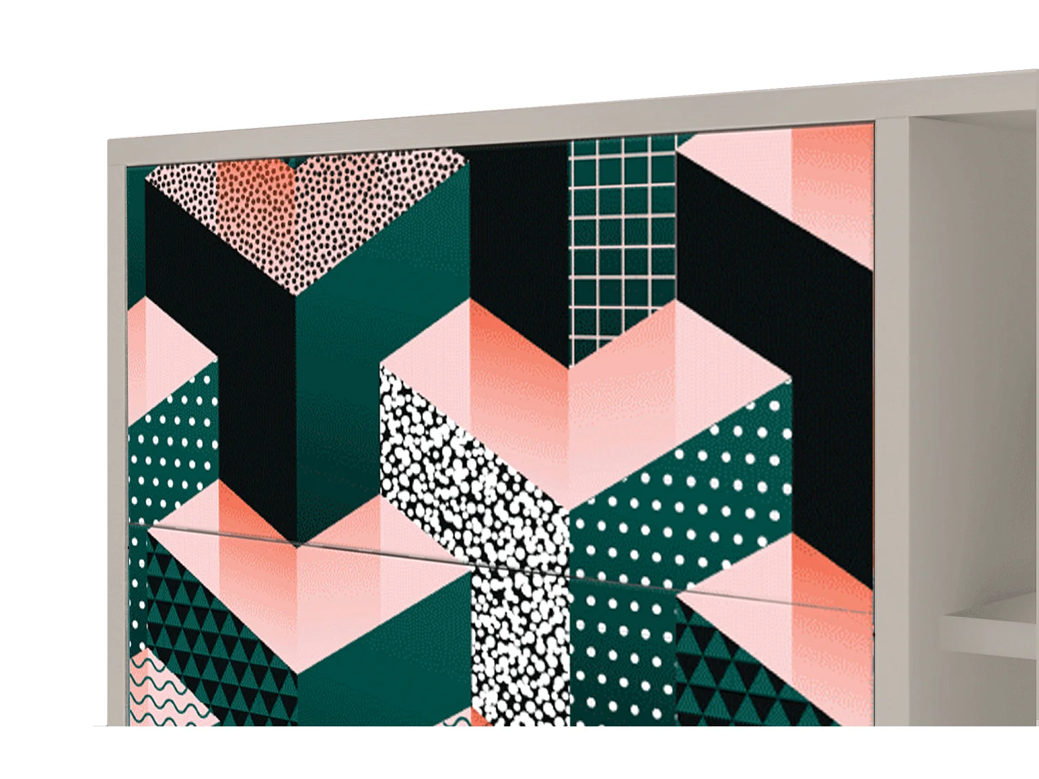 Aparador - 125x98x48 cm - BS2 - Geometric Madness, Areia