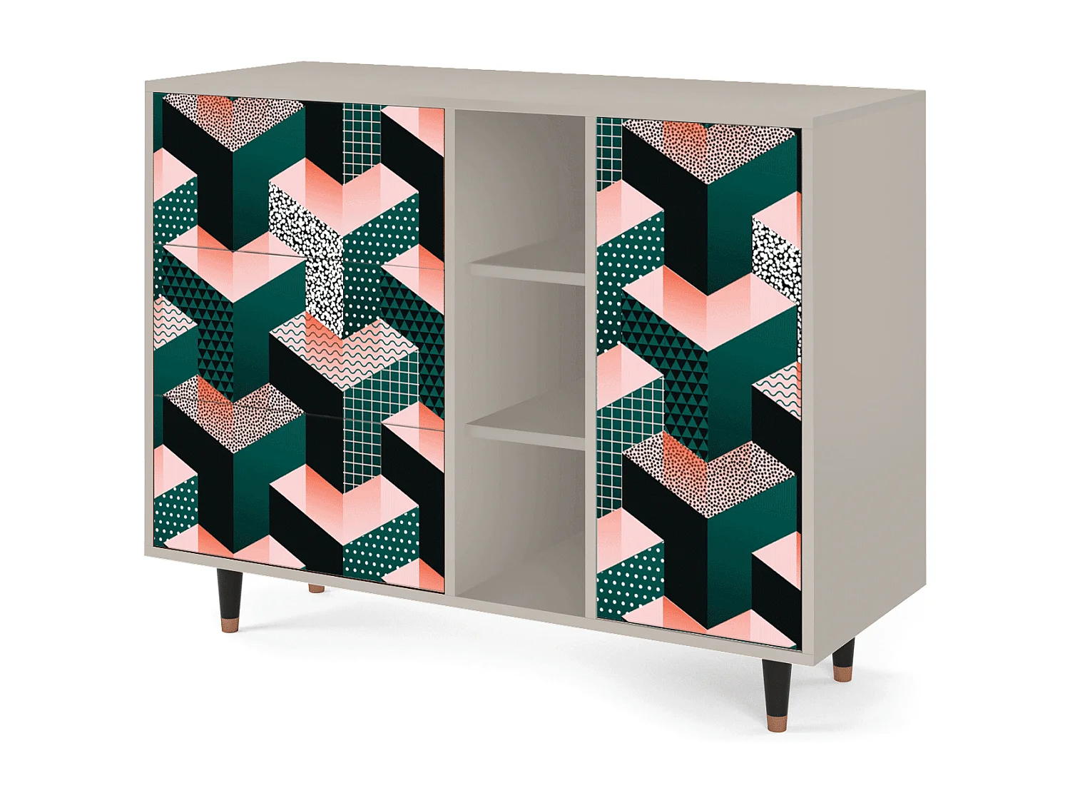 Buffet - 125x98x48 cm - BS2 - Geometric Madness, Sable