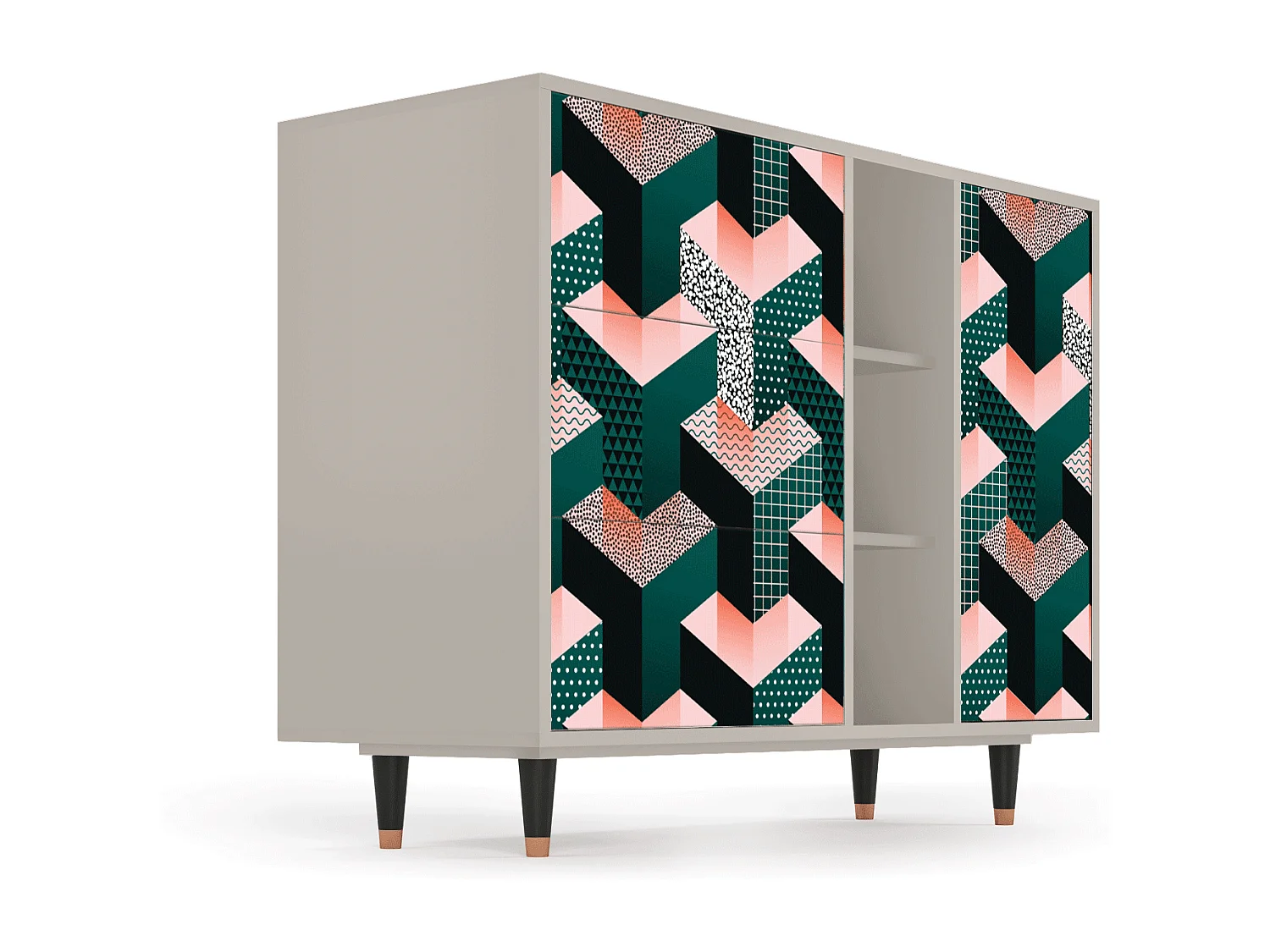 Buffet - 125x98x48 cm - BS2 - Geometric Madness, Sable