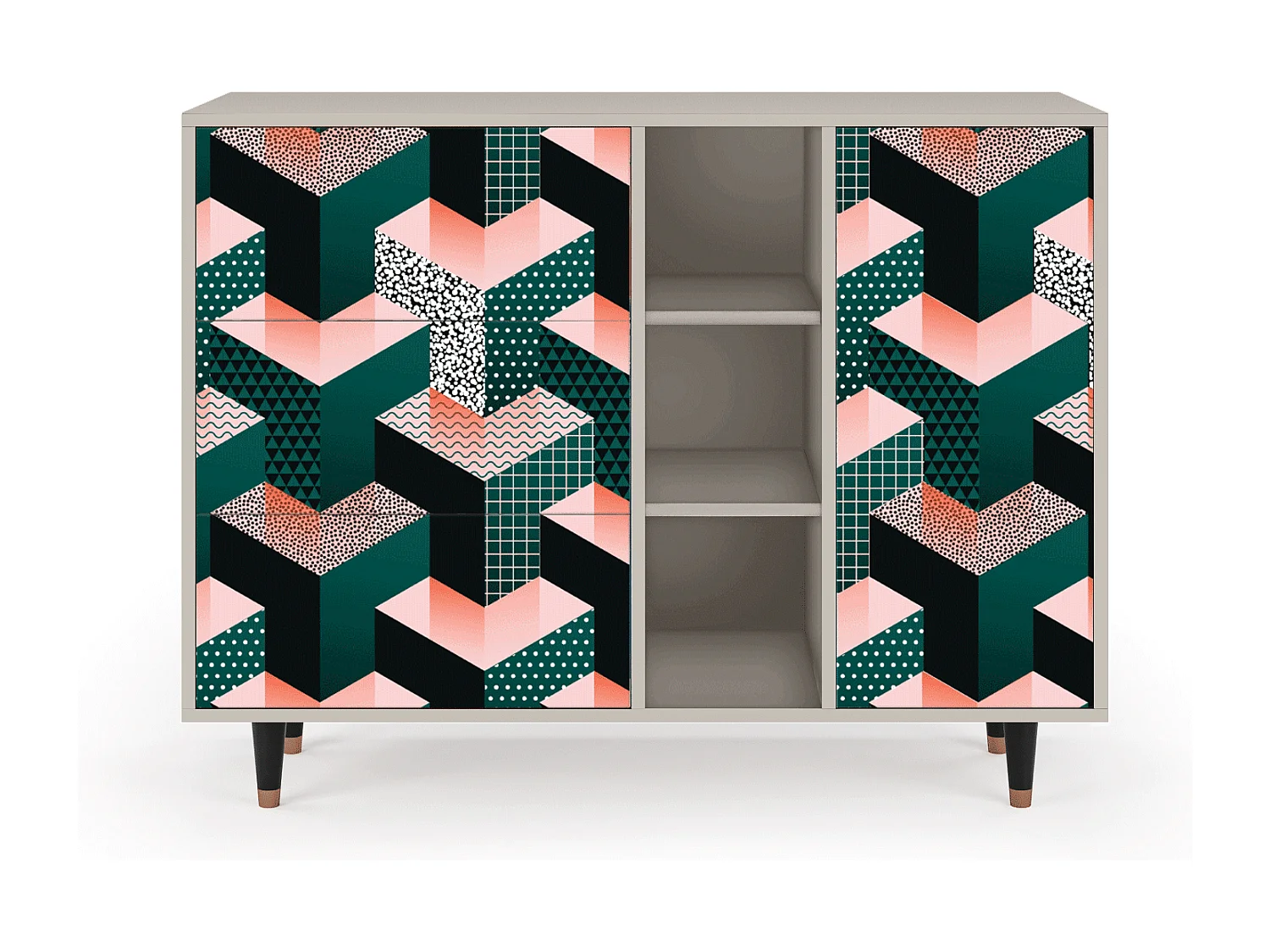 Buffet - 125x98x48 cm - BS2 - Geometric Madness, Sable
