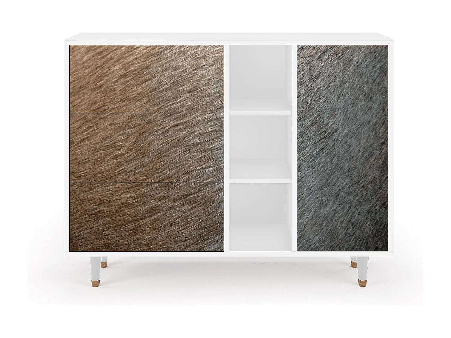 Buffet - 125x98x48 cm - BS2 - Peanut Hair, Blanc