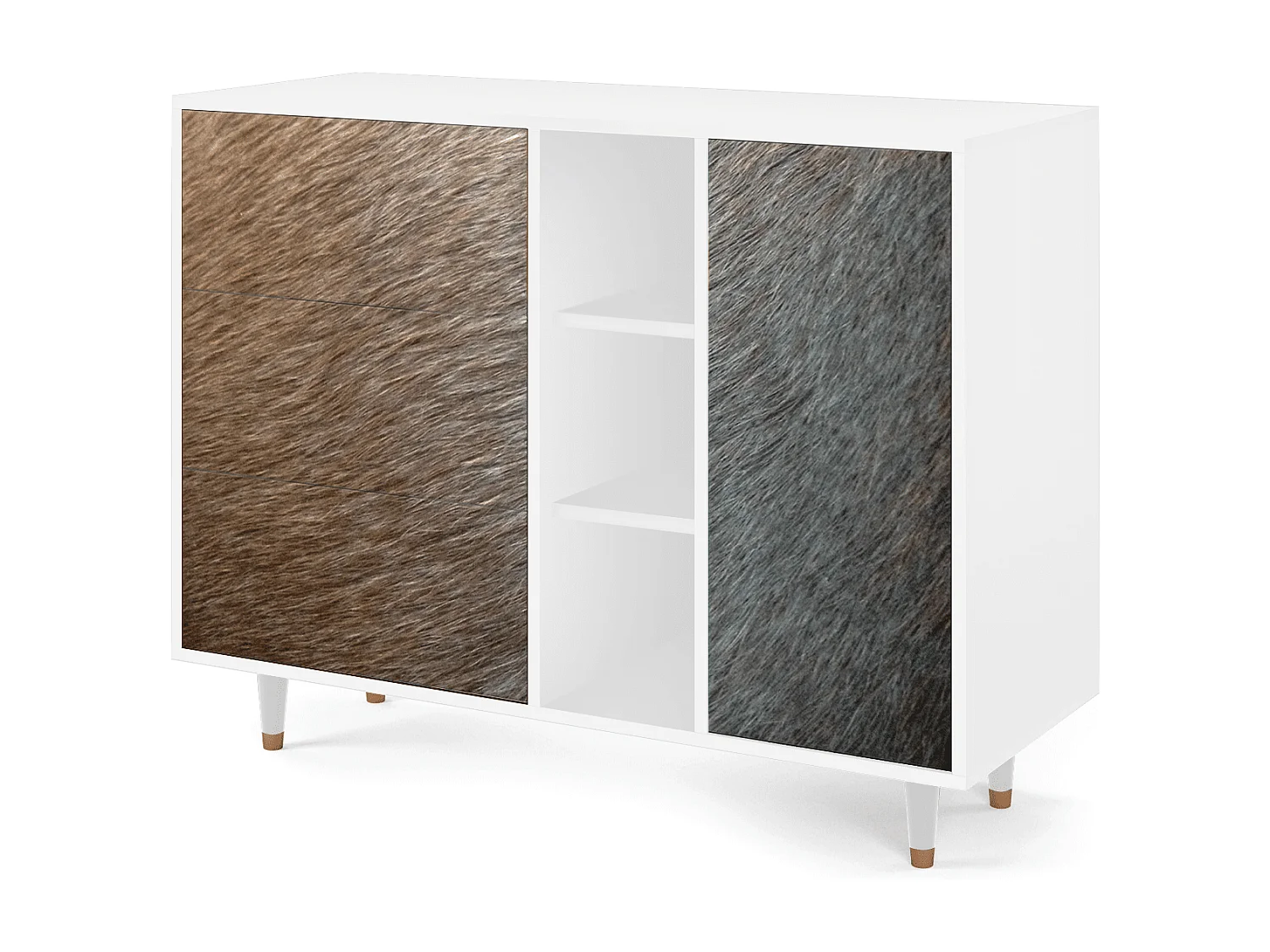 Buffet - 125x98x48 cm - BS2 - Peanut Hair, Blanc