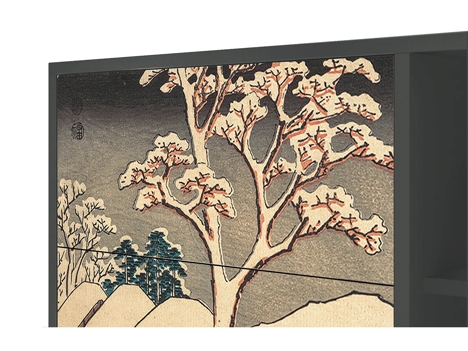 Kredens - 125x98x48 cm - BS2 - Katabira River, Antracyt