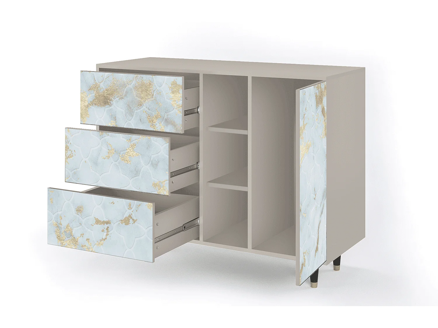 Buffet - 125x98x48 cm - BS2 - Golden Waves, Sable