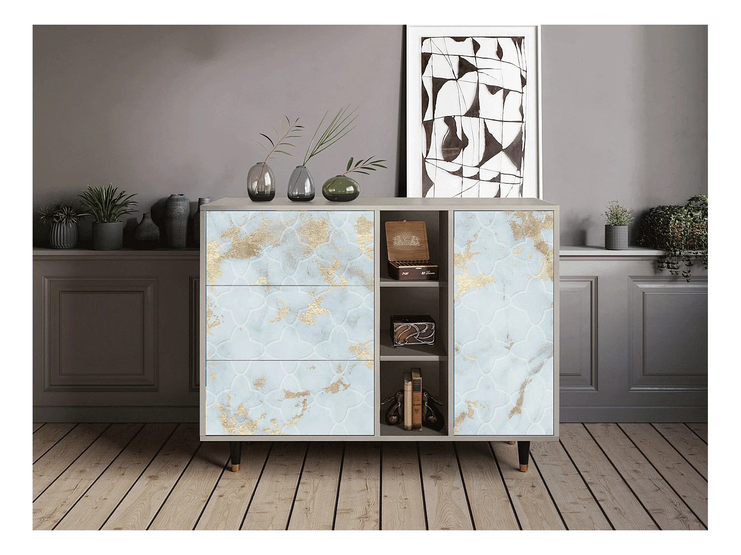 Sideboard - 125x98x48 cm - BS2 - Golden Waves, Sand