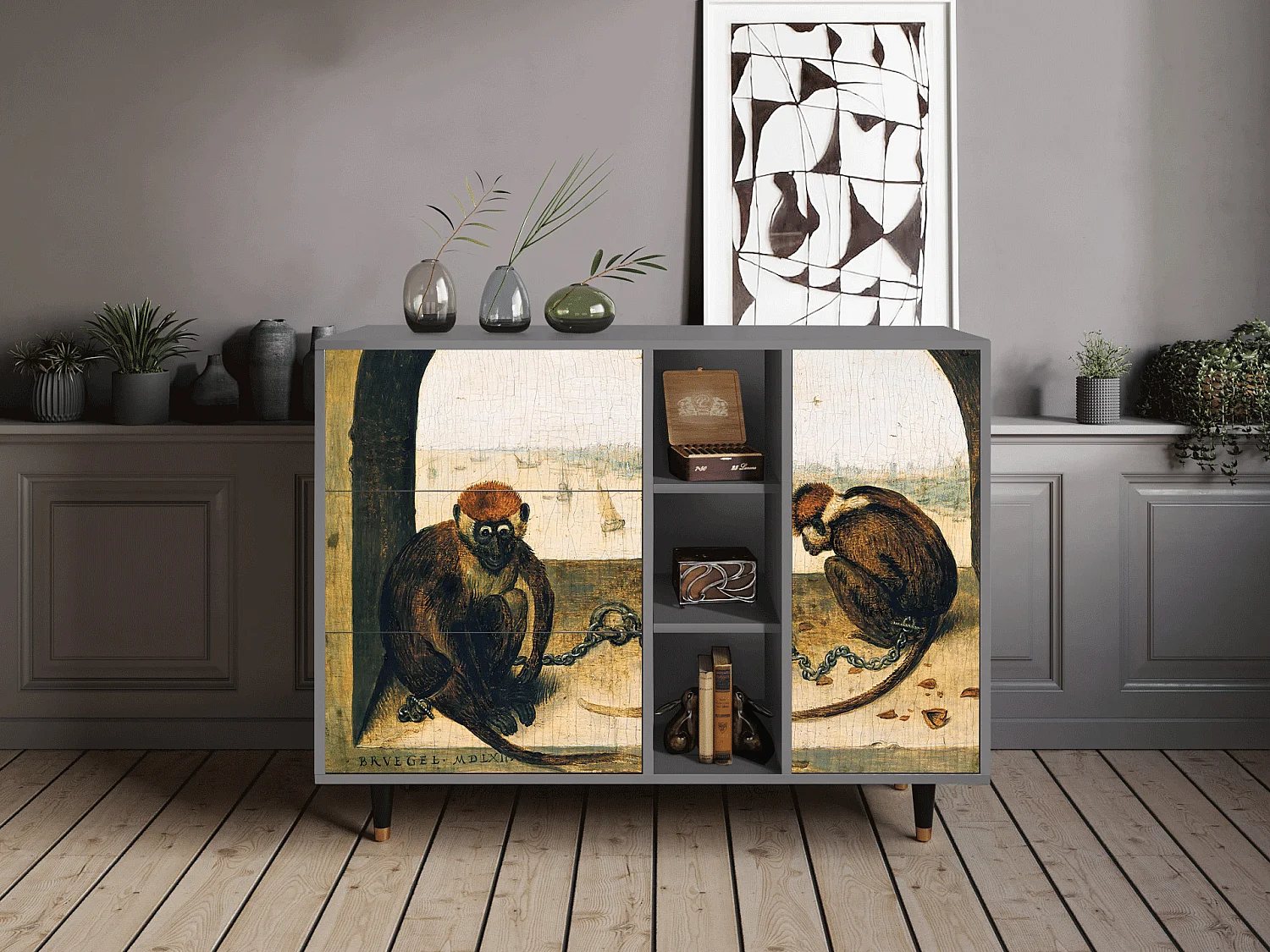 Aparador - 125x98x48 cm - BS2 - Two Monkeys, Cinza
