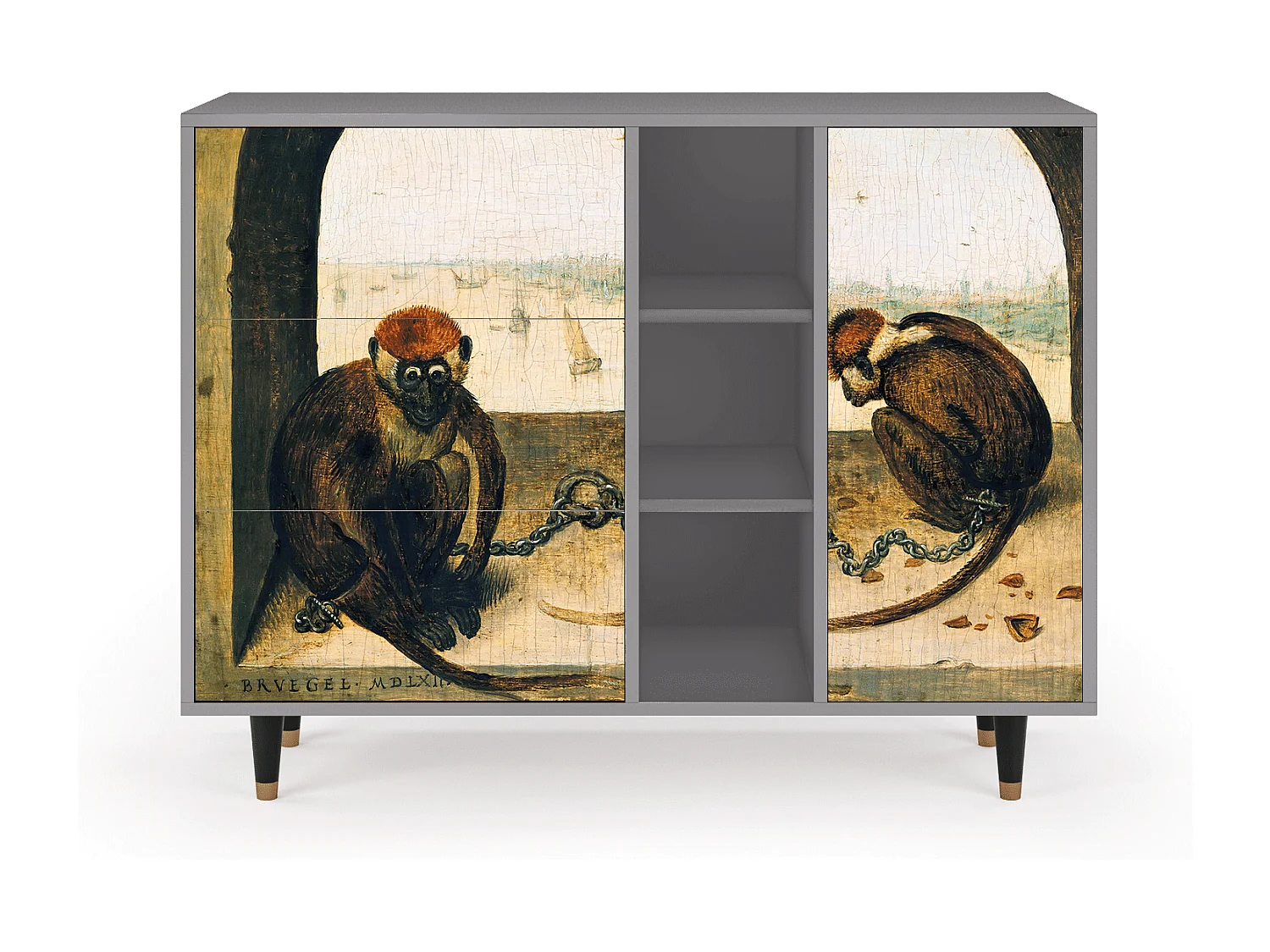 Aparador - 125x98x48 cm - BS2 - Two Monkeys, Cinza