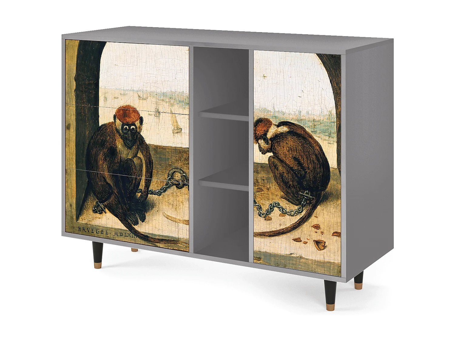 Aparador - 125x98x48 cm - BS2 - Two Monkeys, Cinza