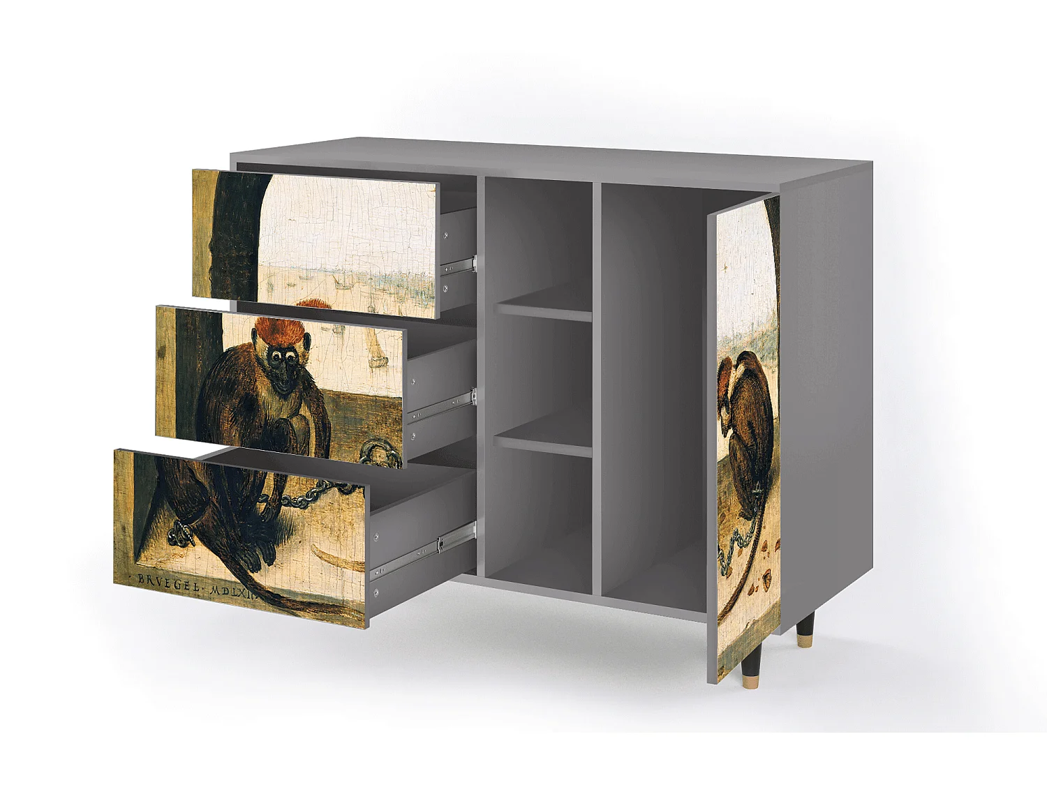 Aparador - 125x98x48 cm - BS2 - Two Monkeys, Cinza