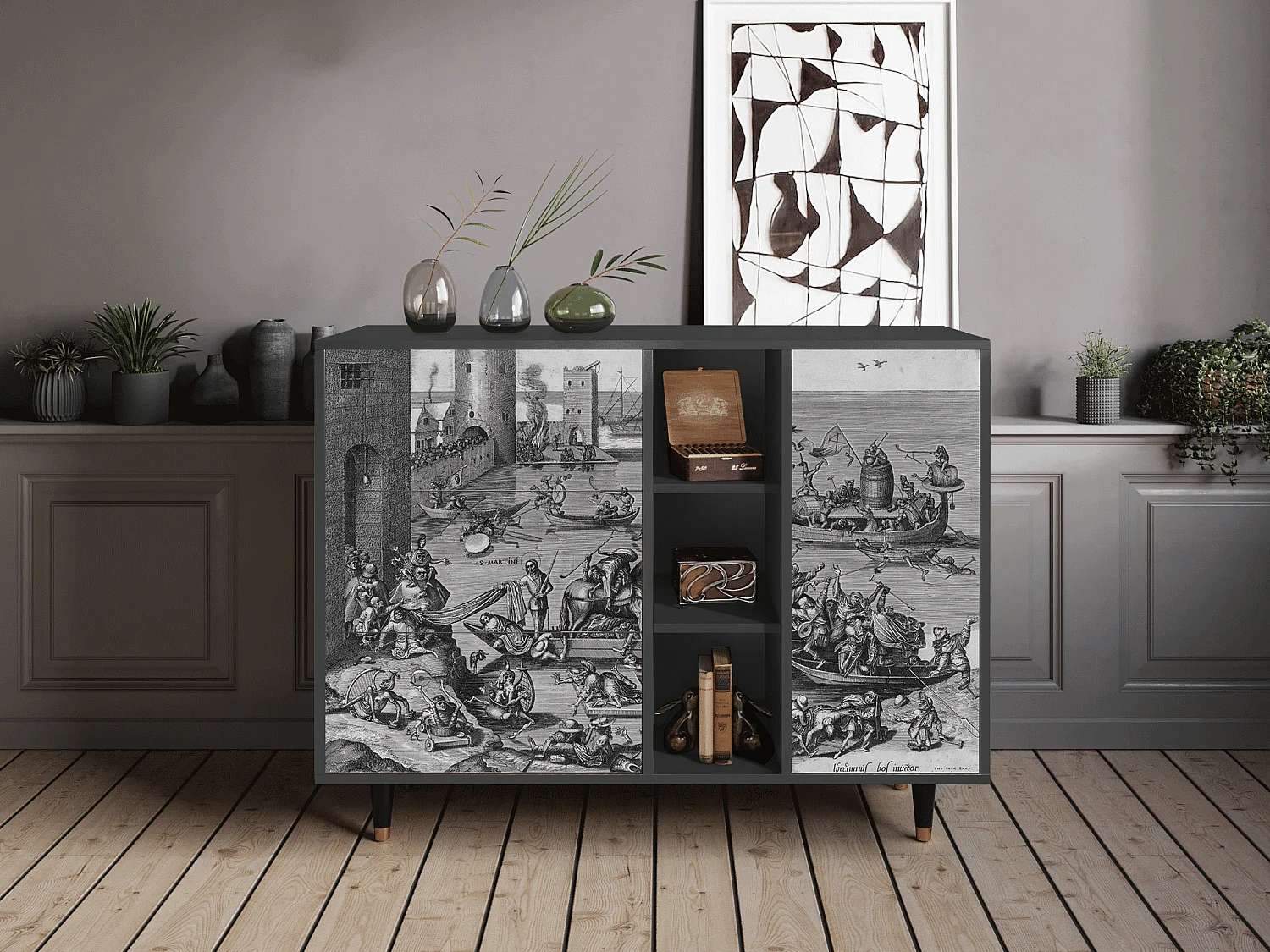 Buffet - 125x98x48 cm - BS2 - Saint Martin, Anthracite