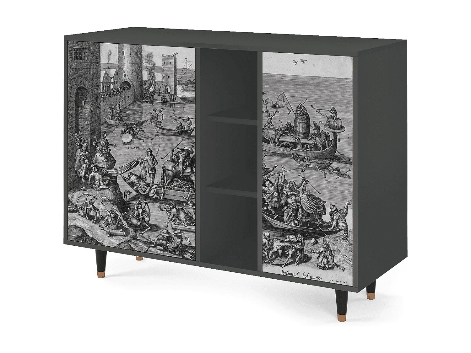Buffet - 125x98x48 cm - BS2 - Saint Martin, Anthracite