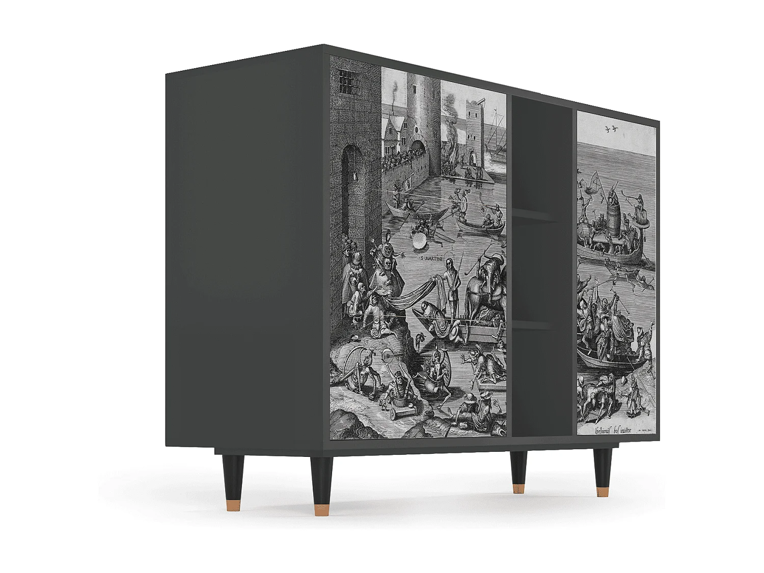 Buffet - 125x98x48 cm - BS2 - Saint Martin, Anthracite