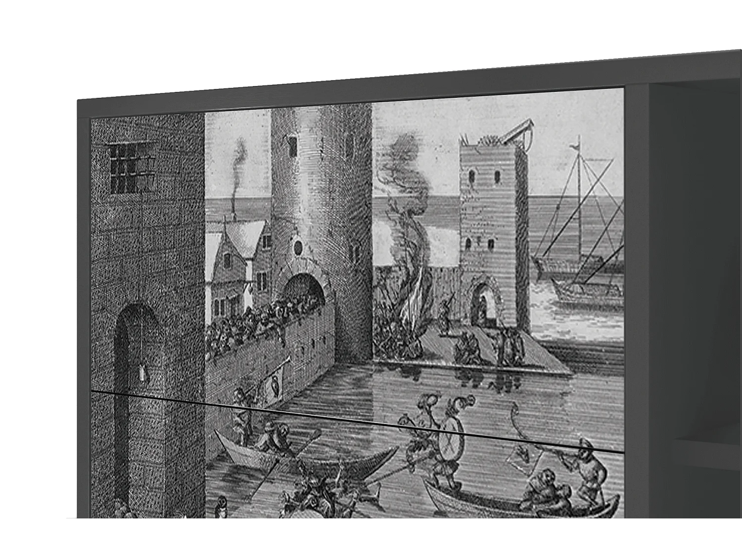 Buffet - 125x98x48 cm - BS2 - Saint Martin, Anthracite