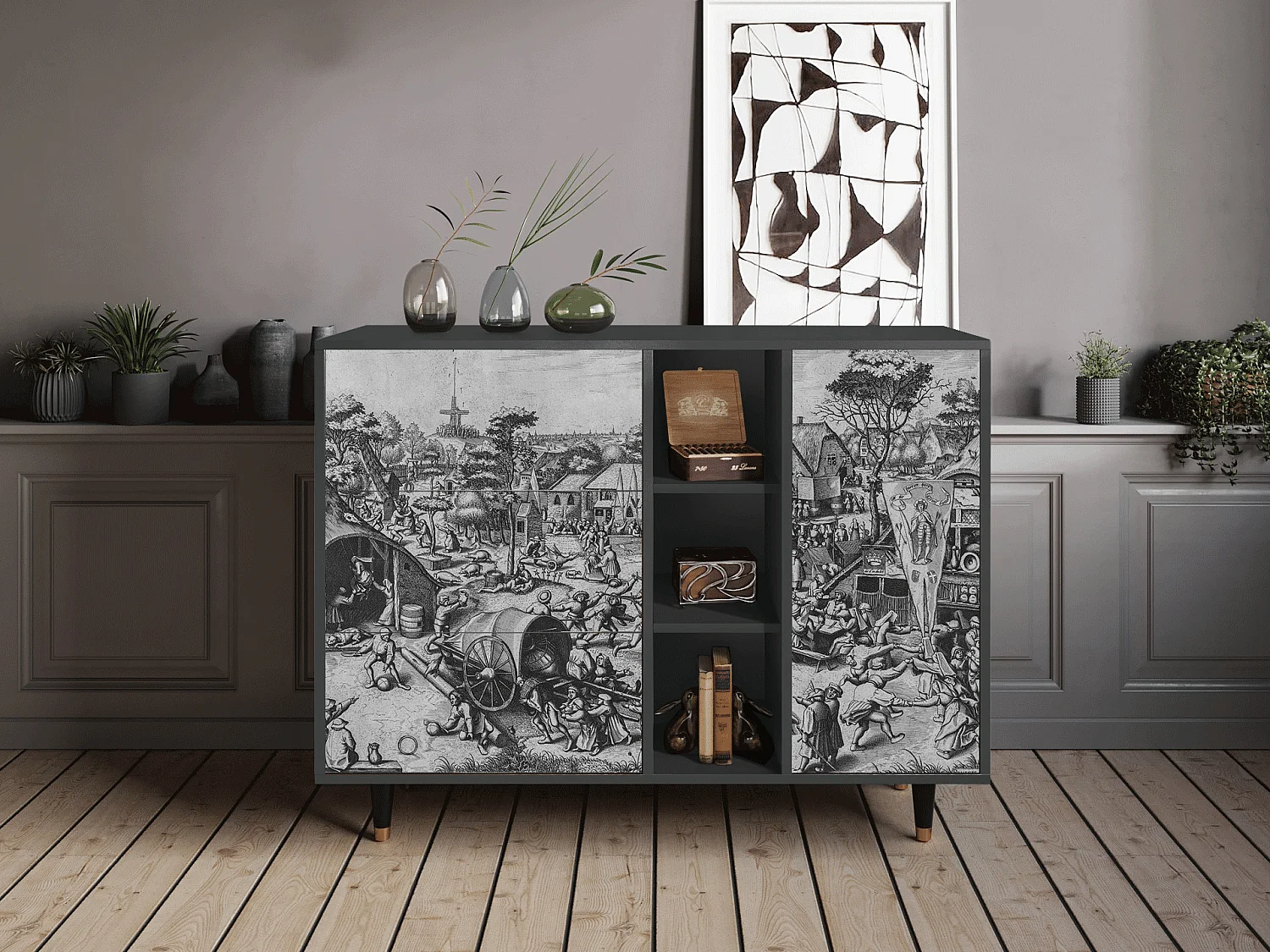 Dressoir - 125x98x48 cm - BS2 - The Festival of Saint, Antraciet