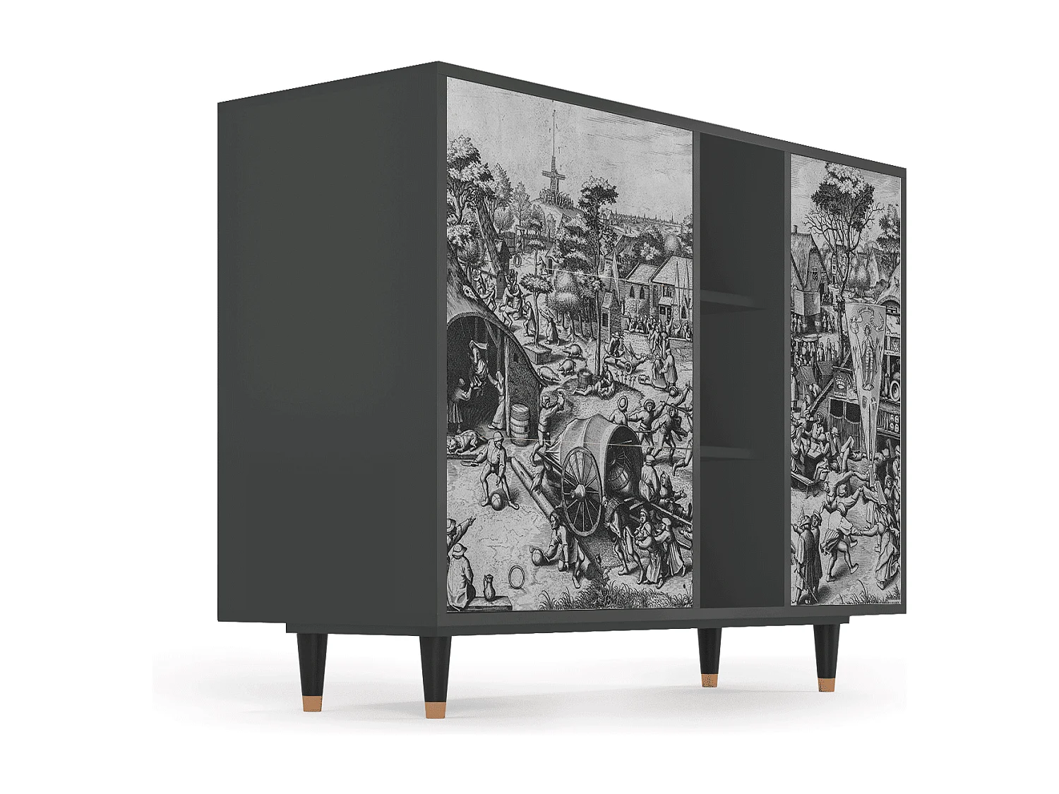 Dressoir - 125x98x48 cm - BS2 - The Festival of Saint, Antraciet