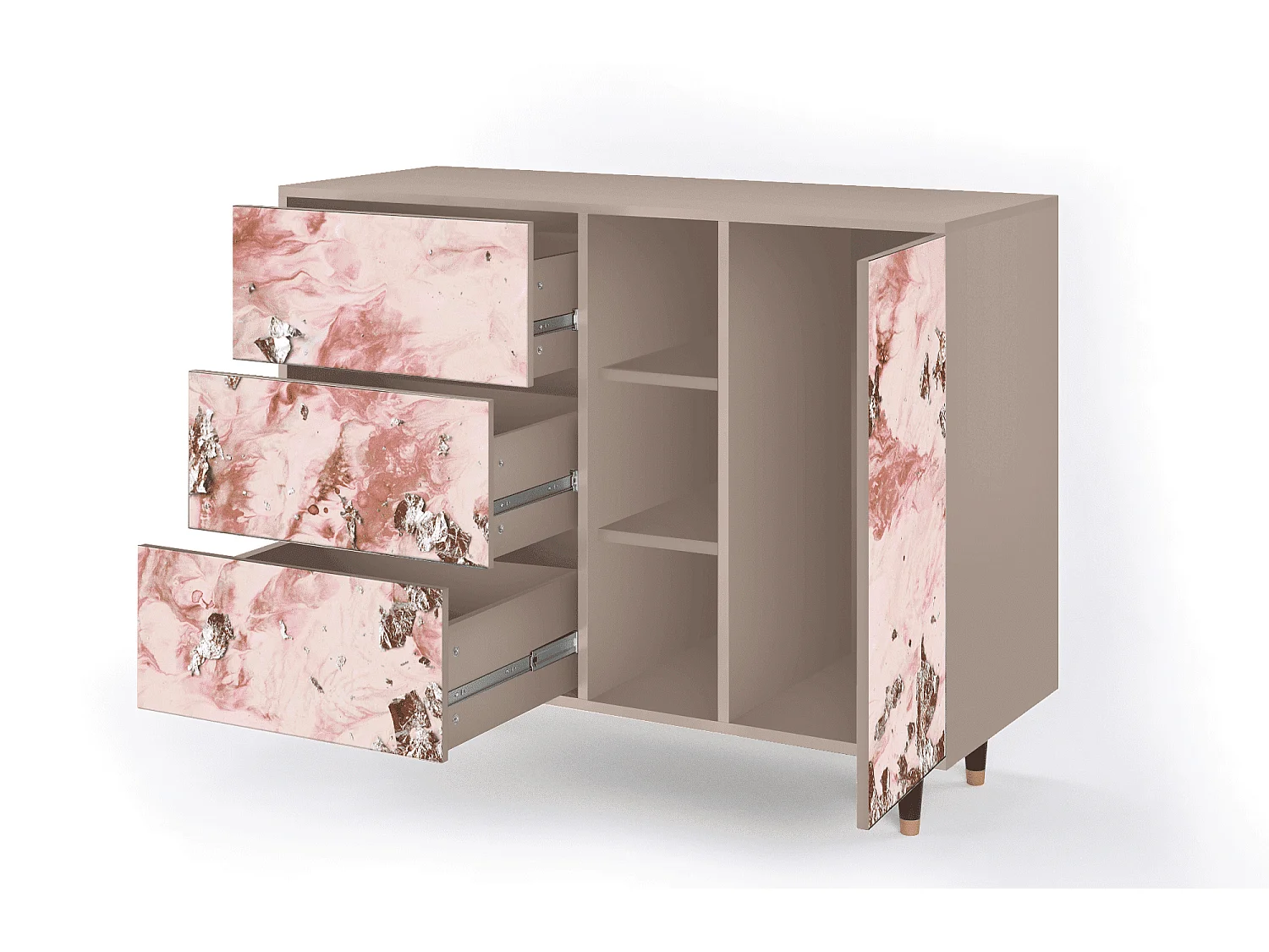 Credenza - 125x98x48 cm - BS2 - Cotton Candy, Latte