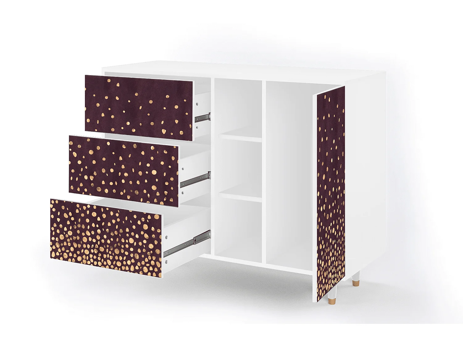 Buffet - 125x98x48 cm - BS2 - Glowworms, Blanc