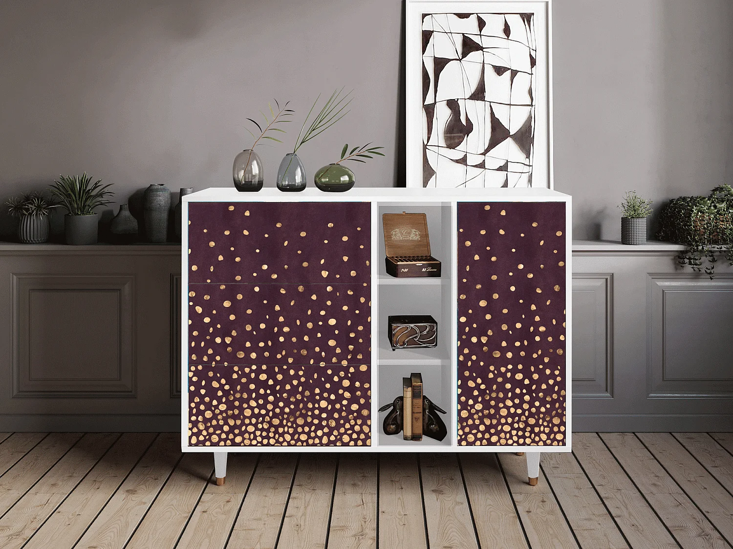 Dressoir - 125x98x48 cm - BS2 - Glowworms, Wit