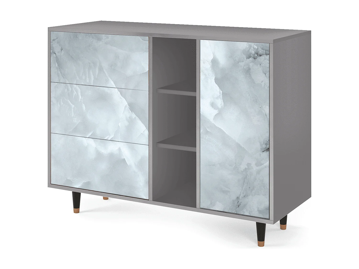 Buffet - 125x98x48 cm - BS2 - The Onyx, Gris