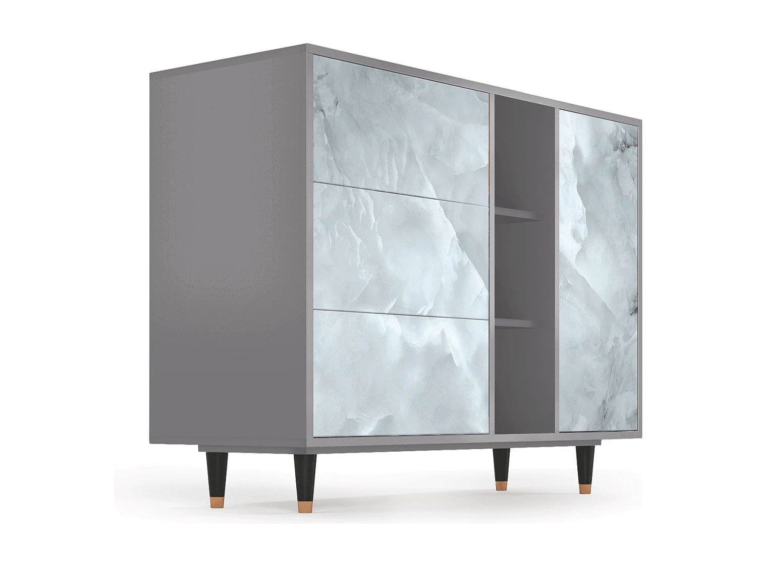 Buffet - 125x98x48 cm - BS2 - The Onyx, Gris